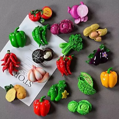 3D Vegetables Fridge Magnets Refrigerator Ornament Magnets Sticker • £4