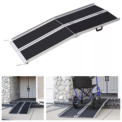 4FT Wheelchair Ramp 48''Lx28.7''W Non-Skid Aluminum Ramp Mobility Scooter Ramps • $162.99