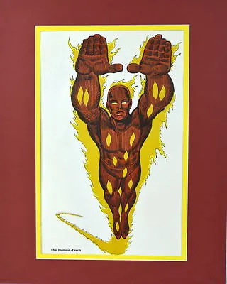 1966 MMMS Super Hero POSTER HUMAN TORCH Pro Matted Marvel Personality • $96.79