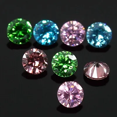 Awesome! Fancy Color VS1 8 Pcs Lot 3.00 Mm Round Brilliant Multi Color Diamond • £38.53