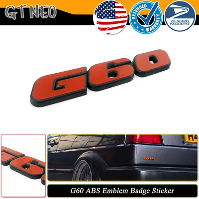 1PC 3D Red G60 ABS Emblem Badge Sticker For VW CC Golf Passant Jetta Corrado MK2 • $8.99