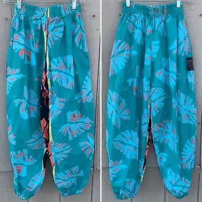 Vintage EGO Sportswear Muscle Pants Parachute Baggy Beach Tropical Size S Small • $125.50