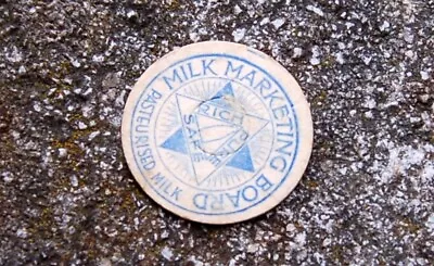 Milk Bottle Lovely Cardboard Cap MMB Milk Marketing Board Dairy.... In Blue • £5