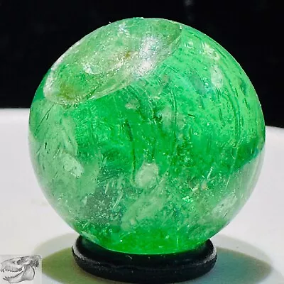 Handmade Green Mica Marble 7/8 Inch Good+ 1860-1920 Germany S833 • $19.95