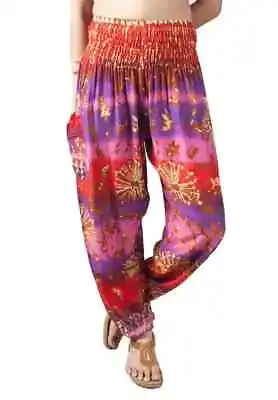 Tye Dye Purple/pink Harem Pants 4xl Pajama Maternity Yoga Hippie Clothing • £14.99