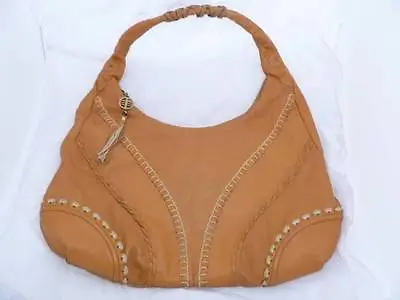 Via Spiga Used Large Tan Perforated Goat Leather Hobo/shoulder Bag/purse • $18