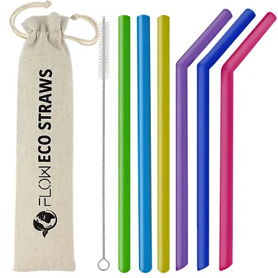 Silicone Straws Reusable Kids Smoothie Milkshake Children's Drinking Straw • £6.95