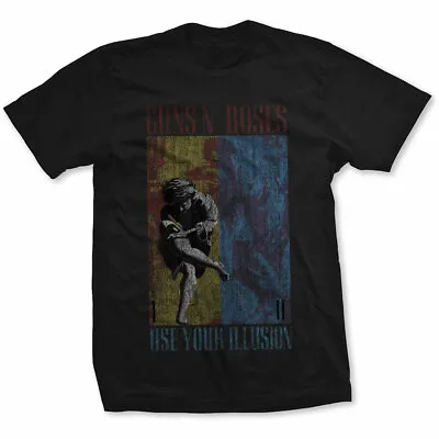 GUNS N' ROSES - Unisex T- Shirt -  Use Your Illusion  - Black Cotton  • £16.99