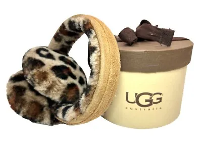 UGG Australia Shearling & Suede Wired Women’s Earmuffs Leopard Print; W/Box • £28.46