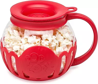 Ecolution Original Microwave Micro-Pop Popcorn Popper Borosilicate Glass Red • $26.65