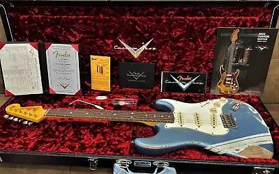 In Store 1965 Custom Fender Stratocaster Relic Masterbuilt Greg Fessler Blue Ice • $15395