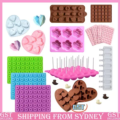 80 Styles Chocolate Baking Mold Silicone Mould Cake Ice Tray Jelly Candy Cookie • $6.39