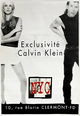 1990's French Calvin Klein Fashion Poster Exclusivité Calvin Klein Kate Moss • £435.38