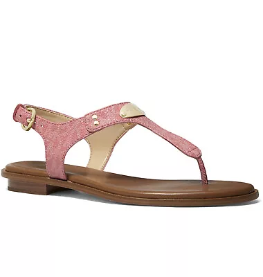 Michael Michael Kors MK Plate Flat Thong T-Strap Sandals  • $89.98