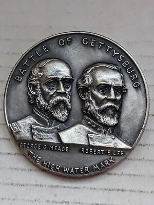 1963 Medallic Art Co Civil War Battle Of Gettysburg 99.9% Silver 63mm 5oz ASW • $160