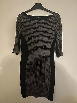 Arianna Black And Taupe Day Dress Size 40 • £5