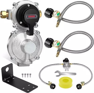 2-Stage Automatic Changeover LP Propane Gas Regulator With Two 18  RV Pigtail Pr • $66.43