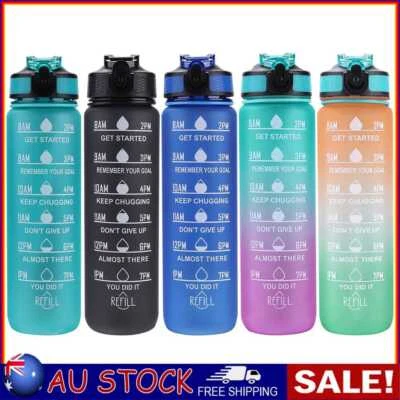 $11.16 • Buy Sports Water Bottle Outdoor Gym Fitness Leakproof Drink Cup With Straw BPA Free