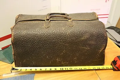 Antique Cowhide Leather Medical Doctor Doctors Medicine Bag Suitcase Case • $219.73