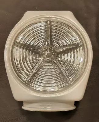 Vintage Art Deco White & Clear Glass Star Ceiling Light Shade • $9.99