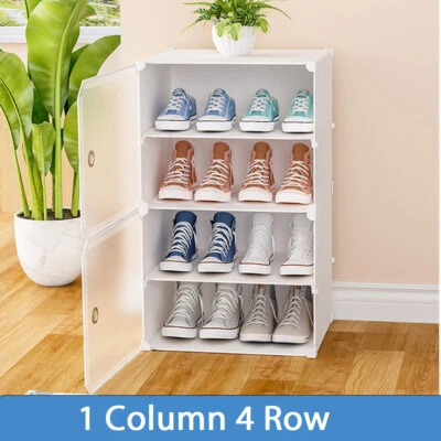 $21.65 • Buy Clear Door DIY Cube Shoe Cabinet Rack Stackable Storage Organiser 4-10 Tier Bulk