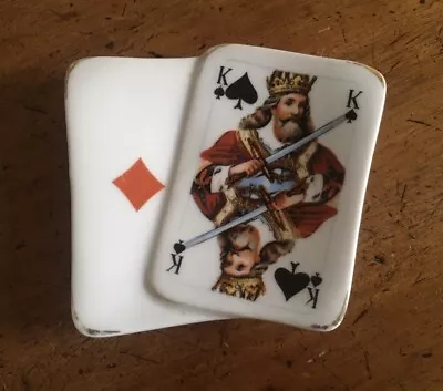 Meissner Limoges Playing Cards Trinket Dish • £5.99