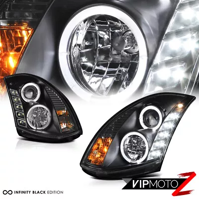 For 2003-2007 G35 2 DOOR COUPE L+R Projector Black Halo LED Daytime Headlights • $272.99