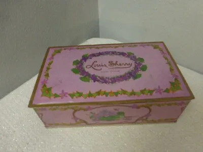 $12 • Buy Vintage Louis Sherry Hinged Candy Tin New York Purple Violets Lithograph Canco