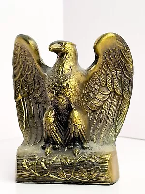 Vintage American Bald Eagle Brass Bookends 7” T X 5” L X 4” W Paperweight • $27.94