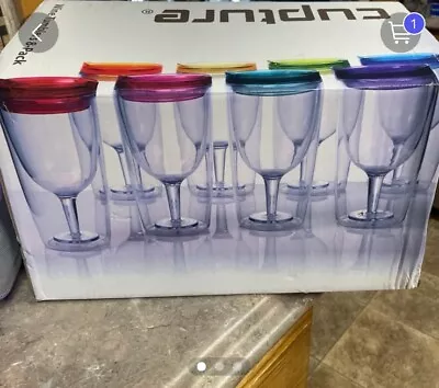 NEW 6  Wine Glass Tumblers Travel Cup 8 Oz • $7