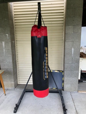 $190 • Buy Heavy Boxing Bag 5FT Red And Black (branded PUNCH) Plus Metal Stand (Black)