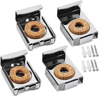 4 Pieces Mirror Fixings To Wall Frameless Mirror Hanging KitMirror Clips For W • £8.80