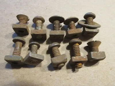 Vintage 1/8  Square Head Nut & 1/2-5/8  Slot Head Screw Lot Of 10 Antique Hd72 • $9.99