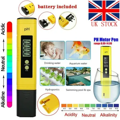 £5.97 • Buy PH Meter LCD Digital Electric Tester Pen Water Hydroponics Test Kit Aquarium 