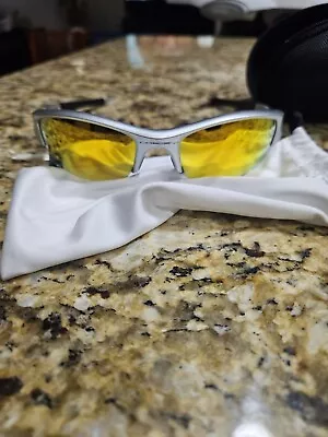 Oakley Flak Jacket Sunglasses 03-884 Silver/Fire Iridium • $75