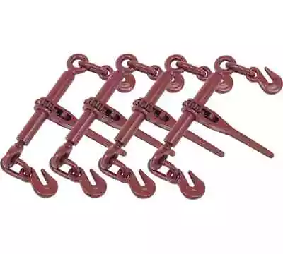 (4 Pack) Ratchet Chain Binder 1/4  - 5/16  Chain Binders Tie Down Hauling • $69.99