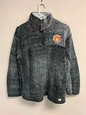 Auburn Tigers Men's Fleece Jacket Size Mdeium 1/4 Zip Pullover Pockets Pressbox • $14.88