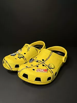 Post Malone Yellow Barbed Wire Crocs Mens 6 Womens 8 (Pre Owned) • $299.95