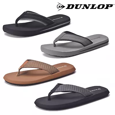 Dunlop Mens Sandals Flip Flops Slip On Holiday Pool Sliders Toe Post Sizes 7-12 • £12.95