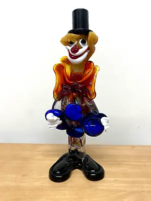 Vintage Murano Colourful Glass Clown Figurine/Ornament 24Cm V.G.Condition • £27.99