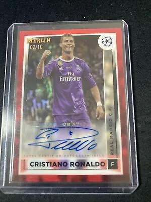 2022/23 Topps Merlin Uefa  Cristiano Ronaldo Autograph #/10 • $10000