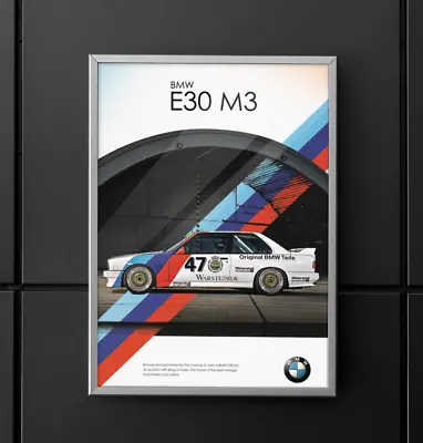 Bmw E30 M3 Wall Art Poster 24x36 Euro Motorsport Racing Dtm Mercedes Germany M4 • $28