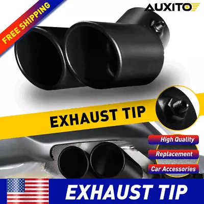 Fit 1.5 -2.4  Car Rear Dual Exhaust Pipe Tail Muffler Tip Black Tail Pipe AUXITO • $11.99