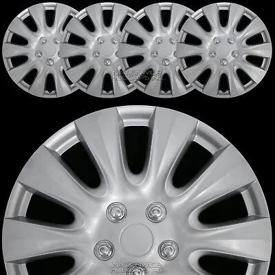 $49.99 • Buy Set Of 4 17  Silver Wheel Covers Full Rim Hub Caps Fit R17 Tire & Steel Wheels