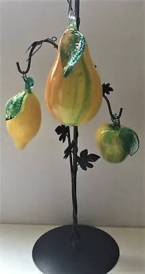 Italian Murano Style Solid Glass Fruit - Pick One (1) - Apple/Lemon/Pear • $25.99