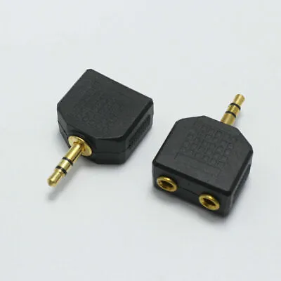 1 Male To 2 Female Gold Plated 3.5mm Y Splitter Headphone Adapter Stereo Audio • $1.74