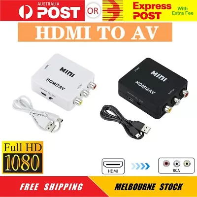 1080p HDMI To RCA AV CVBS 3RCA LR HD Video Composite Converter Adapter Box WH/BK • $9.95