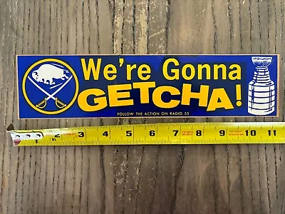 OLD VINTAGE 1970's BUFFALO SABRES NHL HOCKEY TEAM BUMPER STICKER - GETCHA • $7.99