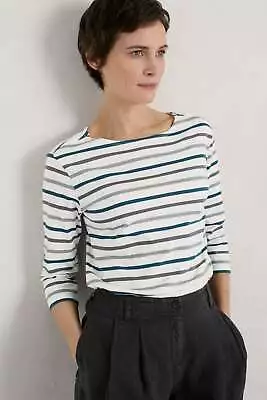 £19.47 • Buy Seasalt Women's - Multi Sailor Top (GOTS) - Regular - Tri Breton Chalk Dark Eden