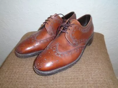 Pair Of Barker Tan Leather Men's Brogue Shoes Size UK8 • £19.99